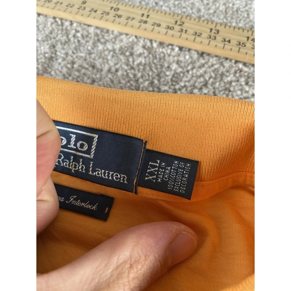 Polo Ralph Lauren Soft Cotton Pima Interlock Polo Orange Mens XXL Flesh Pony